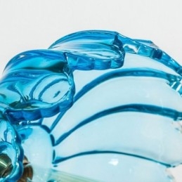 Moderne Retro Glassanhengslampe Med Blomsterskjerm Og Vribryter