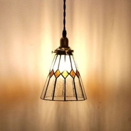 Rustikk Taklampe I Farget Glass
