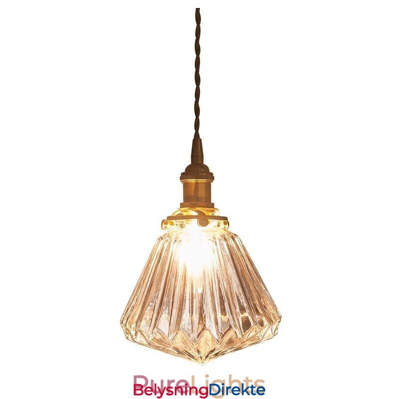 Klar Diamantformet Glasspendellampe