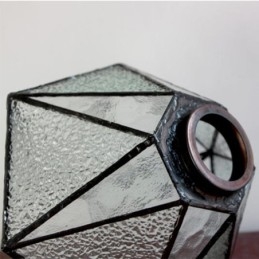 Geometrisk Farget Glass Pendellampe I Gårdshusstil