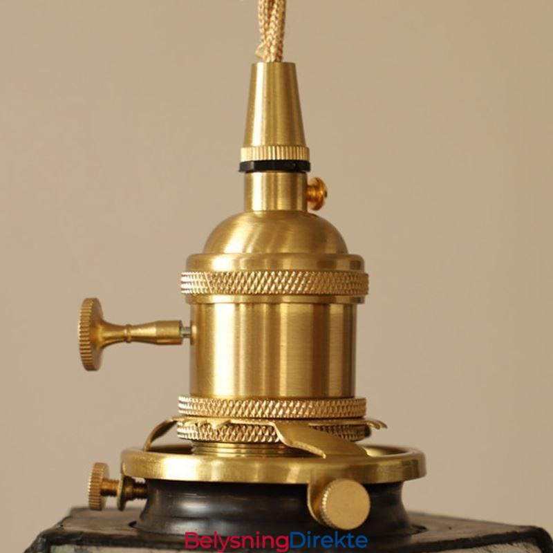 Geometrisk Farget Glass Pendellampe I Gårdshusstil