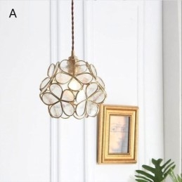 Nordisk Kreativ Pendellampe I Glass, Hjembelysning, Kronbladformet Lampe, Nattbordslampe