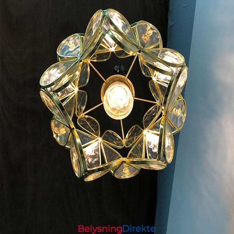 Nordisk Kreativ Pendellampe I Glass, Hjembelysning, Kronbladformet Lampe, Nattbordslampe