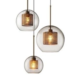 Nordisk Pendellampe I Glass, Hjembelysning, Rund, Kuleformet Lampe, Nattbordslampe