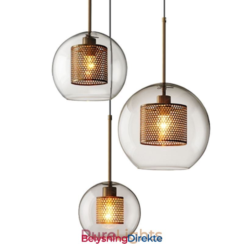 Nordisk Pendellampe I Glass, Hjembelysning, Rund, Kuleformet Lampe, Nattbordslampe