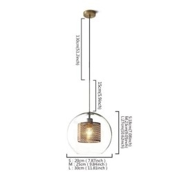 Nordisk Pendellampe I Glass, Hjembelysning, Rund, Kuleformet Lampe, Nattbordslampe