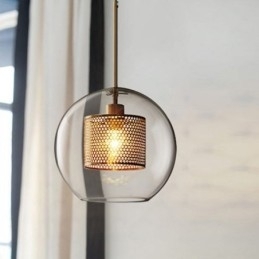 Nordisk Pendellampe I Glass, Hjembelysning, Rund, Kuleformet Lampe, Nattbordslampe