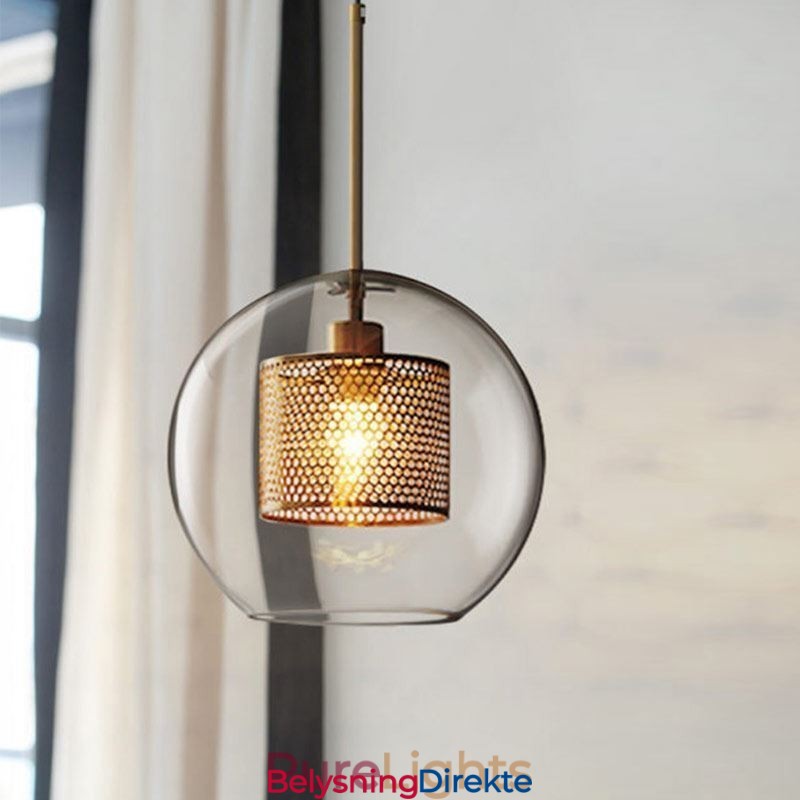 Nordisk Pendellampe I Glass, Hjembelysning, Rund, Kuleformet Lampe, Nattbordslampe