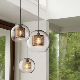 Nordisk Pendellampe I Glass, Hjembelysning, Rund, Kuleformet Lampe, Nattbordslampe