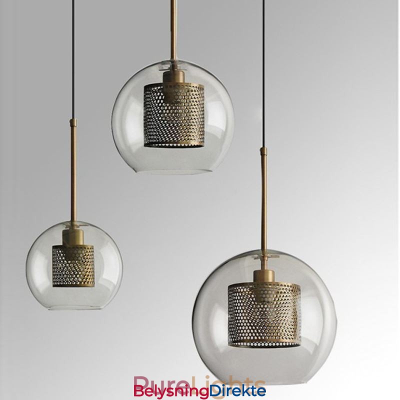 Nordisk Pendellampe I Glass, Hjembelysning, Rund, Kuleformet Lampe, Nattbordslampe