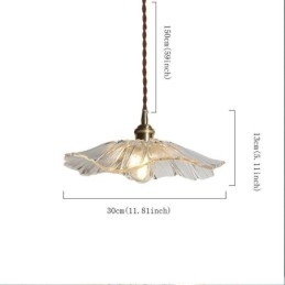 Lotusblad Ribbet Klar Glass Pendellampe Homestay Lampe