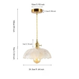 Stor Taklampe I Klart, Ribbet Glass For Hjemmet, Med Vribryter, Beroligende Varmt Lys