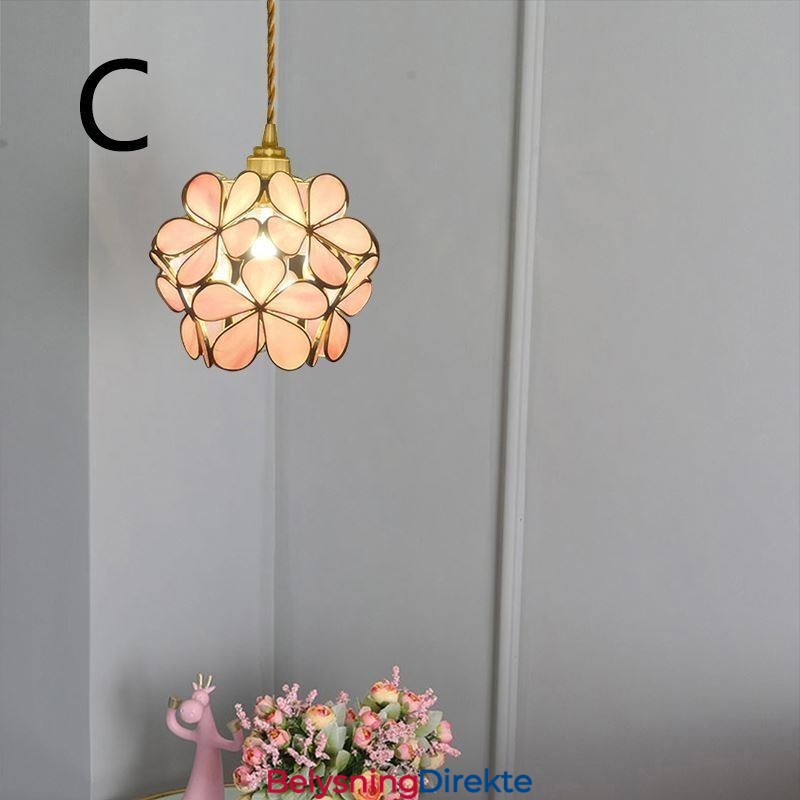 Nordisk Kreativ Pendellampe I Glass, Hjembelysning, Kronbladformet Lampe