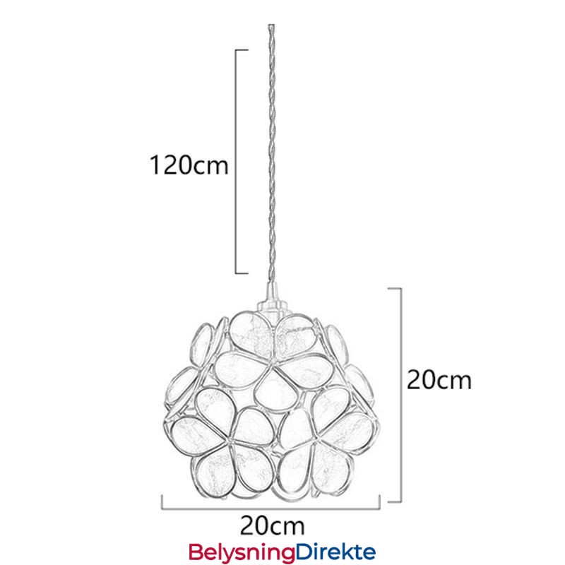 Nordisk Kreativ Pendellampe I Glass, Hjembelysning, Kronbladformet Lampe