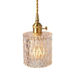Jelly Jar-Lampe I Ribbet Glass Med Pendellampe