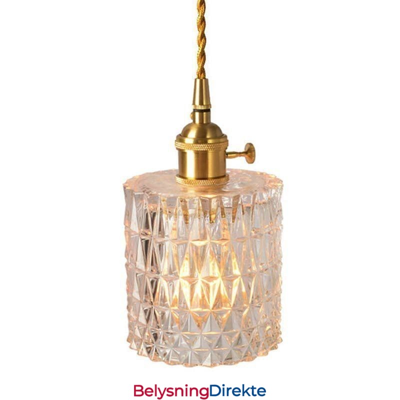 Jelly Jar-Lampe I Ribbet Glass Med Pendellampe