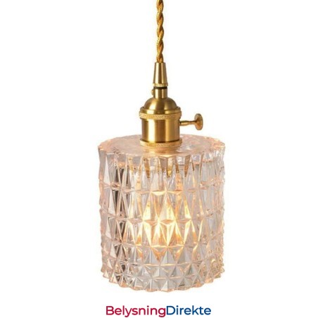 Jelly Jar-Lampe I Ribbet Glass Med Pendellampe