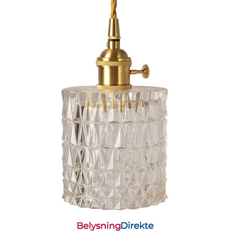 Jelly Jar-Lampe I Ribbet Glass Med Pendellampe