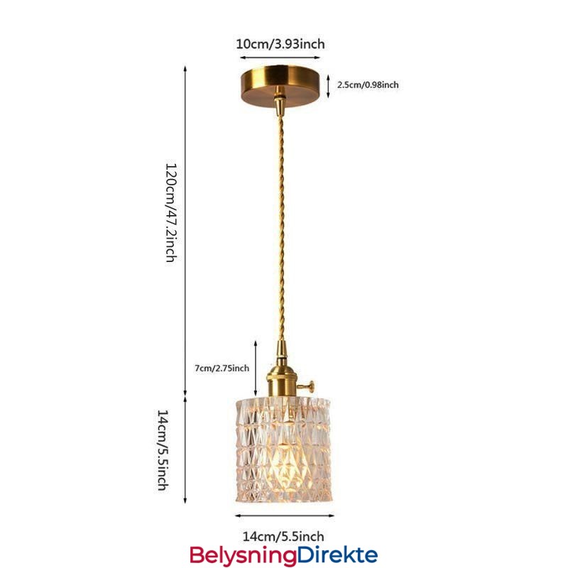 Jelly Jar-Lampe I Ribbet Glass Med Pendellampe