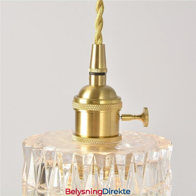 Jelly Jar-Lampe I Ribbet Glass Med Pendellampe