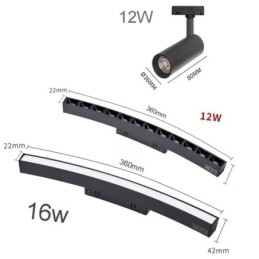 Sirkulær Magnetisk Skinnelampe Innfelt Spotlight Dekorativ Lampe 150 Cm