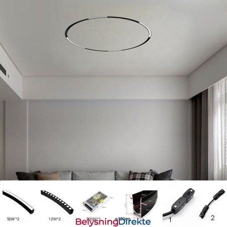 Magnetisk, Innfelt, Sirkulær Skinnelampe, 120 Cm