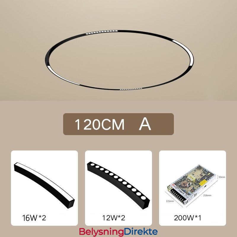 Magnetisk, Innfelt, Sirkulær Skinnelampe, 120 Cm