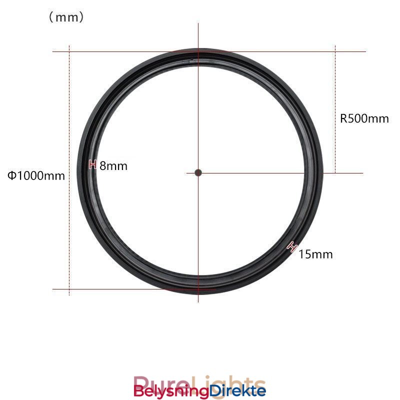 Sirkulær Skinnelampe Magnetisk Innfelt Spotlight Dekorativ Lampe 100 Cm