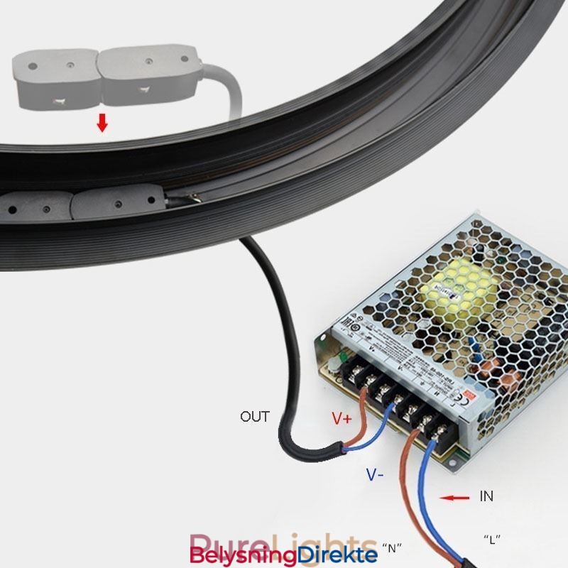 Sirkulær Skinnelampe Magnetisk Innfelt Spotlight Dekorativ Lampe 100 Cm