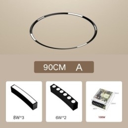 Sirkulær Magnetisk Skinnelampe Innfelt Spotlight Dekorativ Lampe 80 Cm