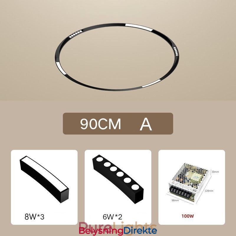 Sirkulær Magnetisk Skinnelampe Innfelt Spotlight Dekorativ Lampe 80 Cm