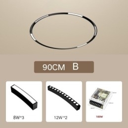 Sirkulær Magnetisk Skinnelampe Innfelt Spotlight Dekorativ Lampe 80 Cm