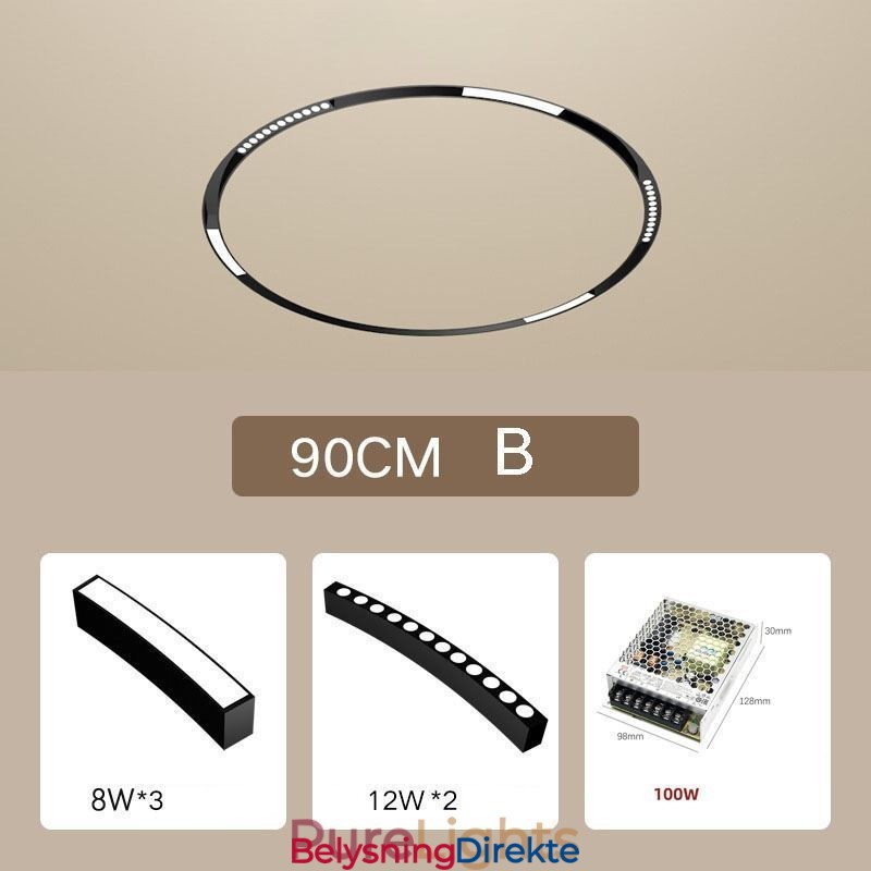 Sirkulær Magnetisk Skinnelampe Innfelt Spotlight Dekorativ Lampe 80 Cm