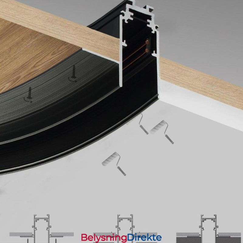 Sirkulær Skinnelampe Magnetisk Innfelt Spotlight Dekorativ Lampe 60 Cm