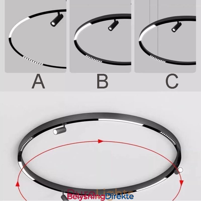 Innfelte Skinnebelysningsskinner Runde Magnetiske Aluminiums Skinnestrimler