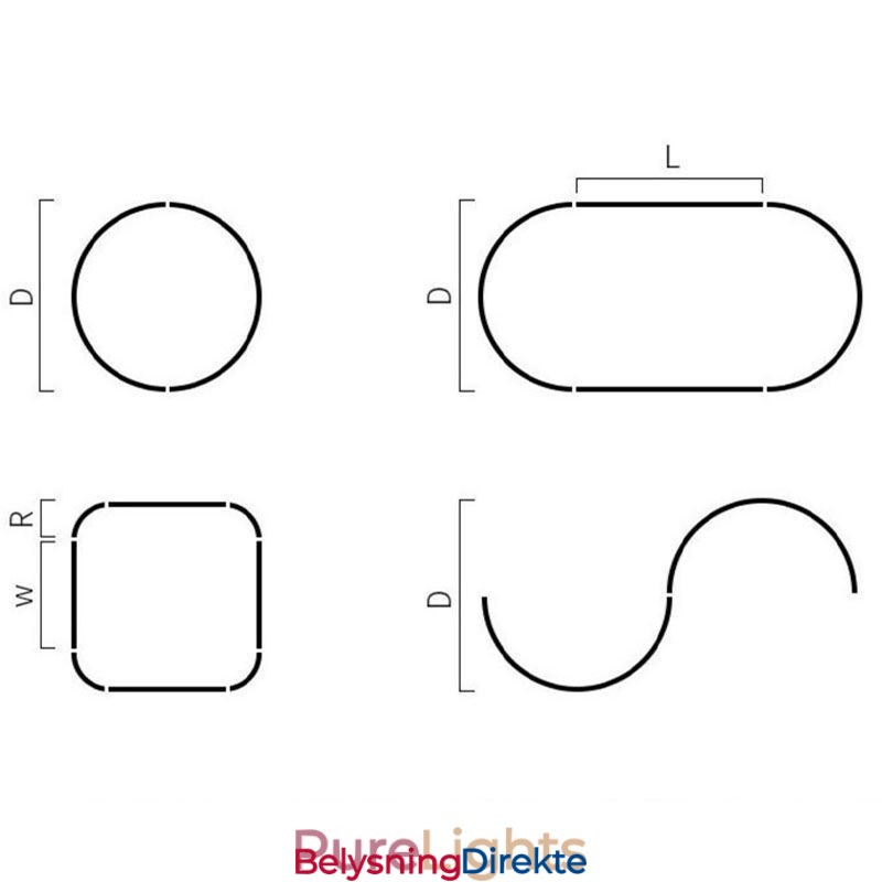 Innfelte Skinnebelysningsskinner Runde Magnetiske Aluminiums Skinnestrimler