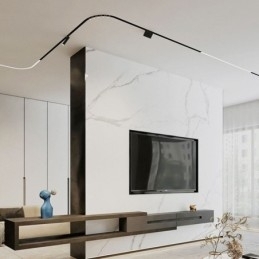 Innfelte Skinnebelysningsskinner Runde Magnetiske Aluminiums Skinnestrimler