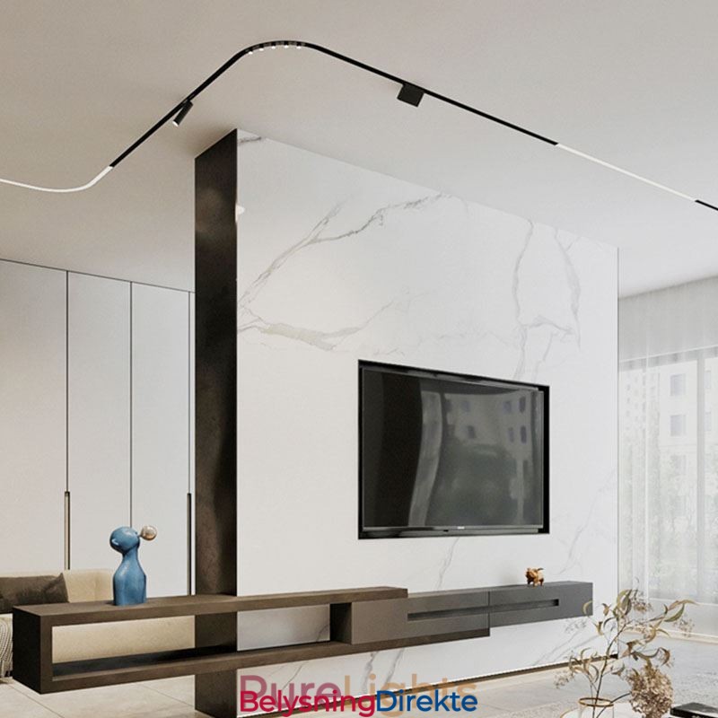 Innfelte Skinnebelysningsskinner Runde Magnetiske Aluminiums Skinnestrimler