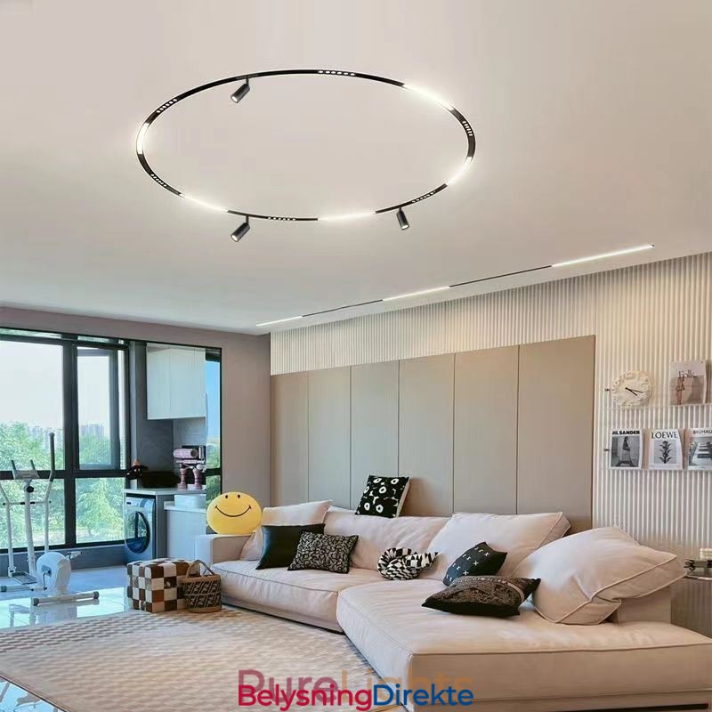 Innfelte Skinnebelysningsskinner Runde Magnetiske Aluminiums Skinnestrimler