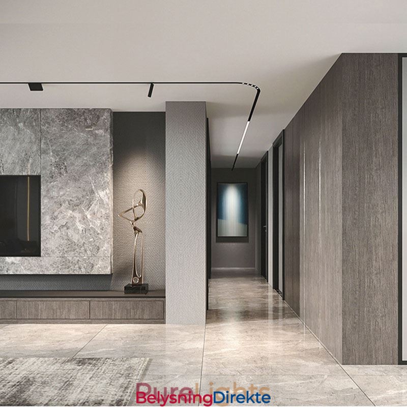 Innfelte Skinnebelysningsskinner Runde Magnetiske Aluminiums Skinnestrimler