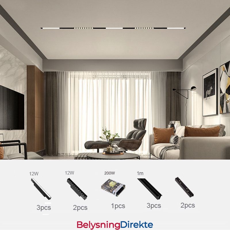 Magnetisk Skinnelampe Innfelt Spotlight Dekorativ Lampe 3M 36V