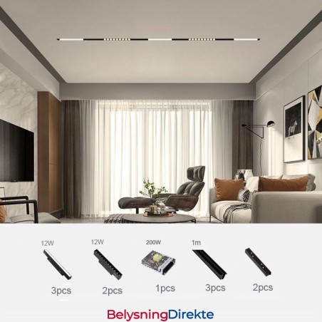 Magnetisk Skinnelampe Innfelt Spotlight Dekorativ Lampe 3M 36V