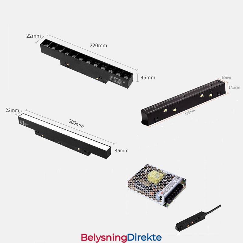 Magnetisk Skinnelampe Innfelt Spotlight Dekorativ Lampe 3M 36V