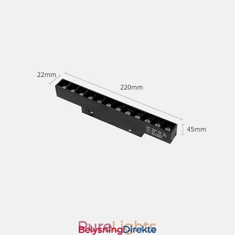 Innfelt Spotlight Magnetisk Skinnelampe Dekorativ Lampe 3M*2