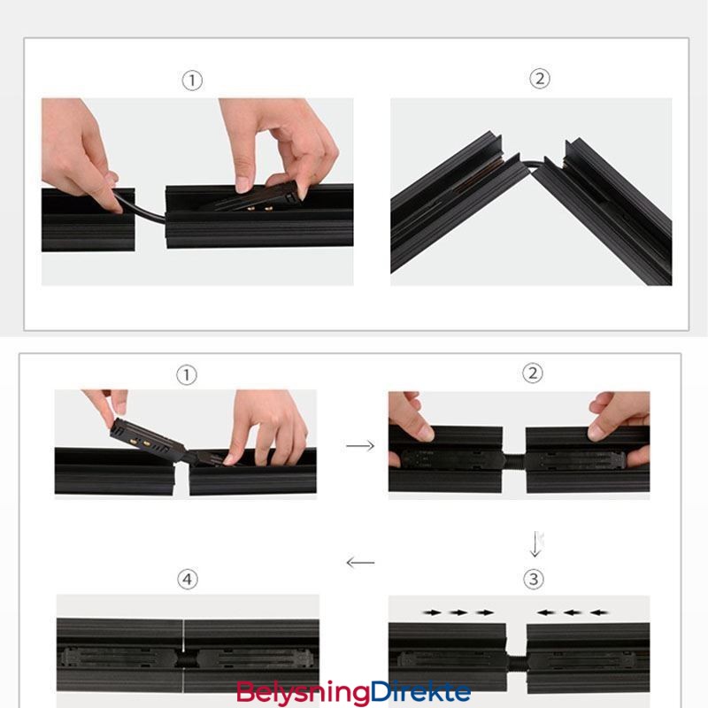Magnetisk Skinnebelysningstilbehør Innfelt Skinneskinnehjørnekobling
