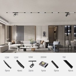 Innfelt Spotlight Magnetisk Skinnelampe Dekorativ Lys 6M 36V