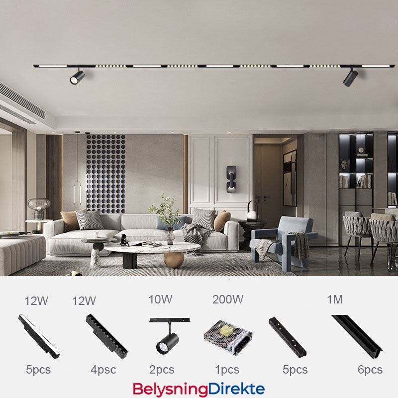 Innfelt Spotlight Magnetisk Skinnelampe Dekorativ Lys 6M 36V