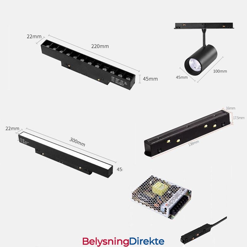 Innfelt Spotlight Magnetisk Skinnelampe Dekorativ Lys 6M 36V