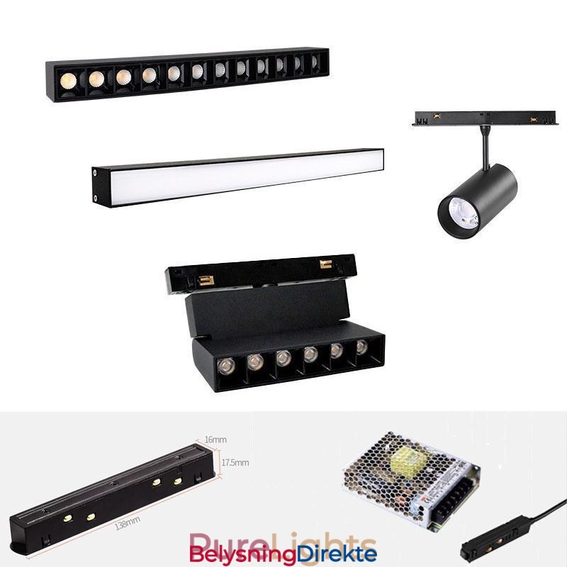 Magnetisk Skinnelampe Innfelt Spotlight Dekorativ Lampe 6M*2