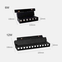 Innfelt Skinnegitterspotlight Skinnelistspotlight Magnetisk Foldegrillspotlight 36V